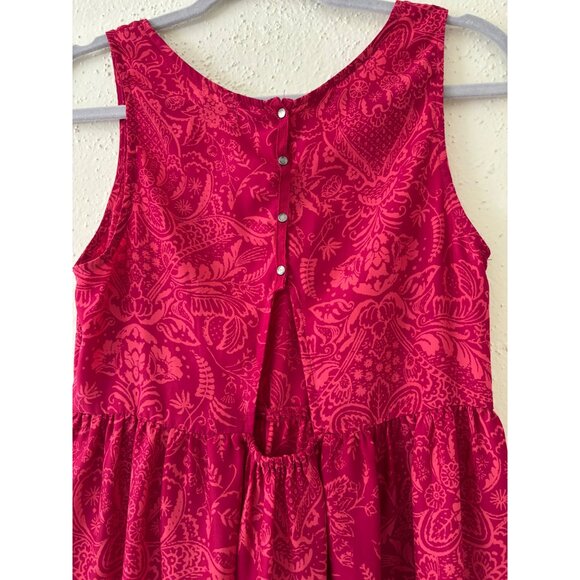 Urban Outfitters Ecote Magenta Sleeveless Floral Dress With Back Snap Detail S - Picture 10 of 13